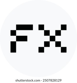 FX Logo, pixel digital effects icon vector design. Great for mobile, web design, game, etc.