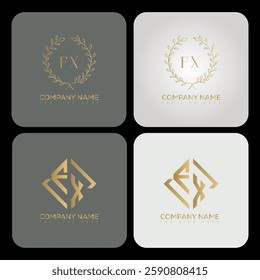 FX luxury typography letter logo. FX Creative style logo but still simple lettering and modern. 
