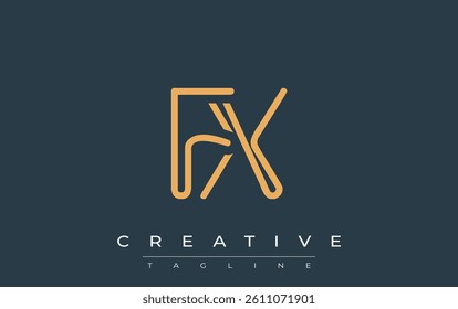 FX Minimalistic Line Art Logo Design with Abstract Lettering. Abstract minimalistic logo design featuring a sleek line art style.
