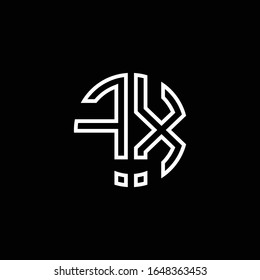 Plantilla de diseño de esquema de estilo de cinta de logotipo en monograma FX