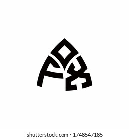 FX monogram logo with modern triangle style design template isolated on white background