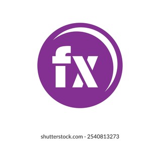 FX Sport Emblem oder Teamlogo. Ball-Logo mit einer Kombination aus Anfangsbuchstaben F und X für Bälle Shop, Sportfirma, Training, Club-Badge. Vektorgrafik.