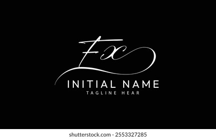  FX X F initial signature logo template vector