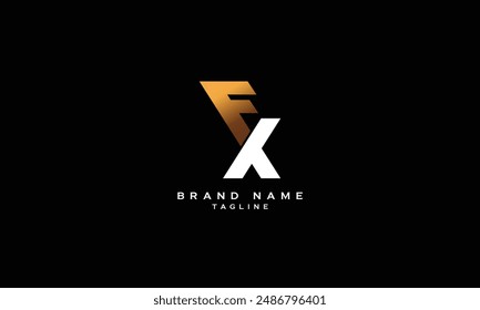 FX, XF, Abstract initial monogram letter alphabet logo design