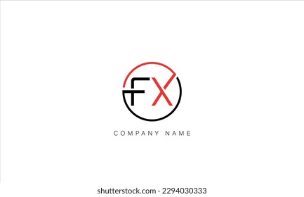 Monograma del logotipo de FX, XF y letras abstractas