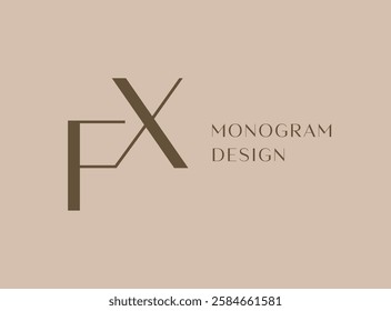 FX or XF letter logo icon design. Classic style luxury initials monogram.