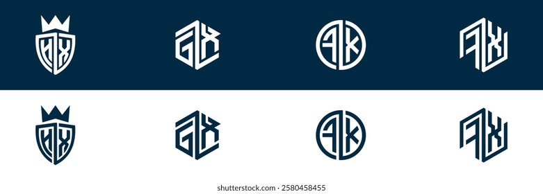 FX XF letter logo set design