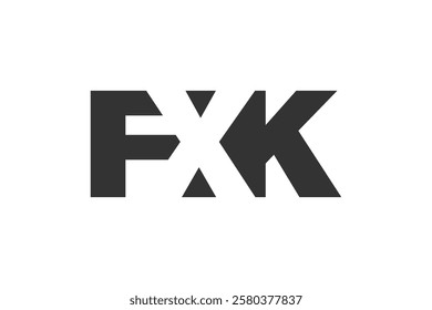 FXK logo design. Initial letter F X K bold font style for tech startups, consulting, corporate branding. Creative company name, headlines typography identity, trendy logotype. Vector illustration.