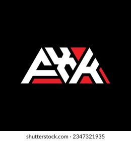 FXK Triangle Buchstaben Logo Design mit Dreiecksform. FXK Triangle Logo Design Monogramm. FXK Dreieck-Vektorlogo-Vorlage mit roter Farbe. FXK Dreieckslogo Einfaches, elegantes und luxuriöses Design.