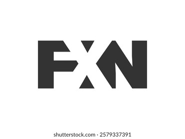 FXN logo design. Initial letter F X N bold font style for tech startups, consulting, corporate branding. Creative company name, headlines typography identity, trendy logotype. Vector illustration.