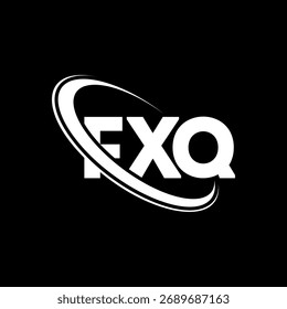 Logotipo de FXQ. Carta FXQ. Diseño del logotipo de la letra de FXQ. Logotipo FXQ de las iniciales enlazado con el círculo y el logotipo del monograma en mayúsculas. Tipografía FXQ para tecnología, negocio y marca inmobiliaria.