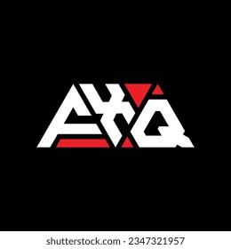 FXQ triangle letter logo design with triangle shape. FXQ triangle logo design monogram. FXQ triangle vector logo template with red color. FXQ triangular logo Simple, Elegant, and Luxurious design.