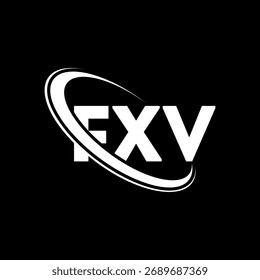 FXV logo. FXV letter. FXV letter logo design. Initials FXV logo linked with circle and uppercase monogram logo. FXV-typography for technology, business and real estate brand.