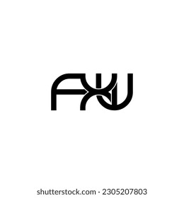 fxw lettering initial monogram logo design