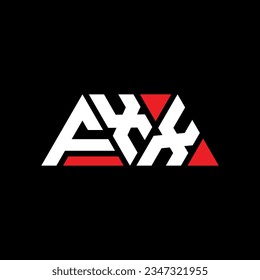 Diseño del logotipo de la letra triangular FXX con forma triangular. Monograma de diseño del logotipo del triángulo FXX. Modelo de logotipo vectorial triangular FXX con color rojo. Logo triangular FXX Diseño sencillo, elegante y lujoso.