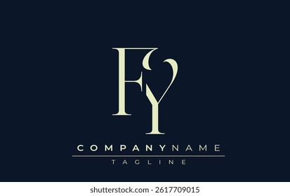 FY abstract Logo. Elegantly Designed Minimalist Monogram Logo with Stylish Lettering. Sophisticated and sleek minimalist monogram showcasing unique lettering design.