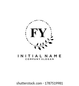 FY Beauty vector initial logo, handwriting logo of initial signature, wedding, fashion, jewerly, boutique, floral and botanical with creative template for any company or business.