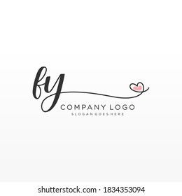 FY Beauty vector initial logo, handwriting logo of initial signature, wedding, fashion, jewelry, boutique, floral and botanical with creative template for any company or business.