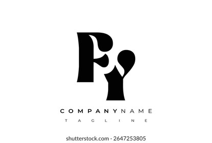 FY Creative Abstract Typography Logo Design. Elegant logo combining bold typography and creative shapes, ideal for branding and identity solutions.