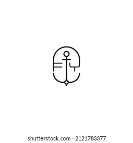 FY creative letter logo design in anchor concept with high quality professional design that will print well across any print media