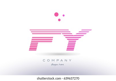 fy f y alphabet letter logo pink purple stripes lines creative text dots company vector icon design template