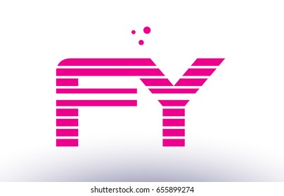 fy f y alphabet letter logo pink purple line stripe company design template creative abstract vector