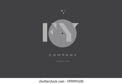 fy f y  grey modern stylish alphabet dot dots eps company letter logo design vector icon template 
