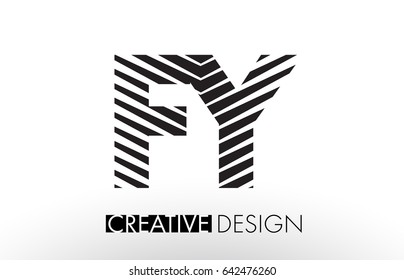 FY F Y Lines Letter Design with Creative Elegant Zebra Vector Illustration.