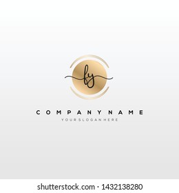 FY handwriting initial logo template vector.