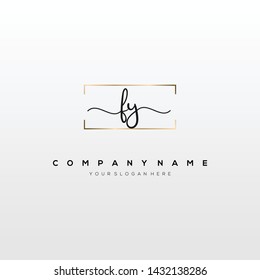 FY handwriting initial logo template vector.