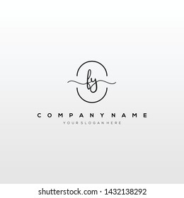 FY handwriting initial logo template vector.