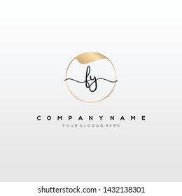 FY handwriting initial logo template vector.