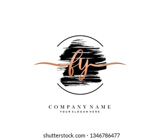 FY handwriting initial  logo vector