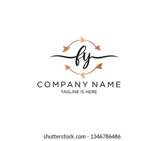 FY handwriting initial  logo vector