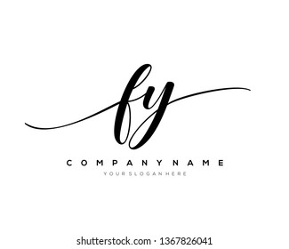 FY handwriting initial  logo vector