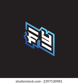 FY initial gaming team, youtube, twitch and clipart stock illustration logo
