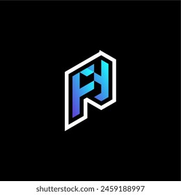 FY initial gradient blue gaming concept ideas for esport team, twitch and streamer
