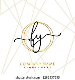 FY Initial Handwriting logo template vector