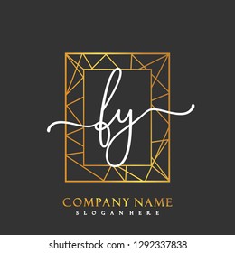 FY Initial Handwriting logo template vector