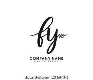 FY Initial Handwriting Logo Template Vector