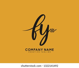 FY Initial Handwriting Logo Template Vector