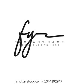 FY  Initial Handwriting logo template vector