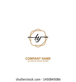 FY Initial handwriting logo template vector