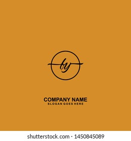 FY Initial handwriting logo template vector