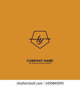 FY Initial handwriting logo template vector