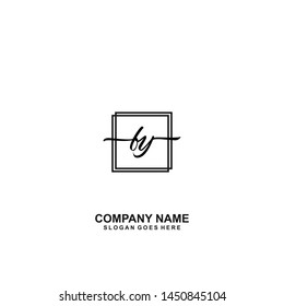 FY Initial handwriting logo template vector