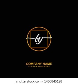 FY Initial handwriting logo template vector