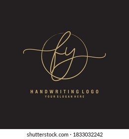 FY Initial handwriting logo template vector