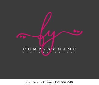 FY Initial handwriting logo vector