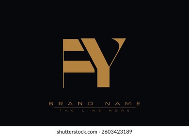FY initial letter logo design. Letter F and Y luxury alphabet letter logo icon template